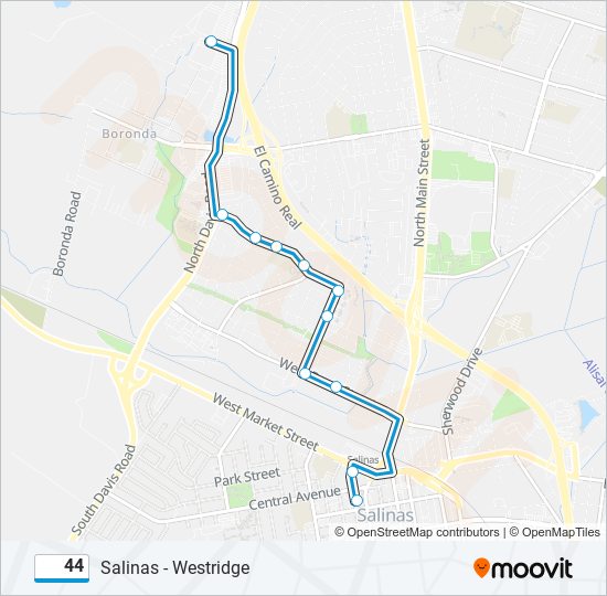 44 bus Line Map