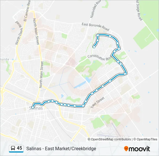 45 Bus Line Map