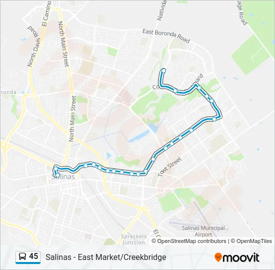 45 Bus Line Map