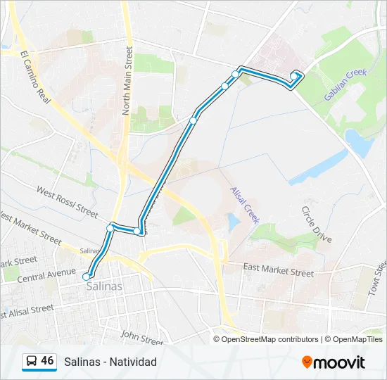 46 Bus Line Map