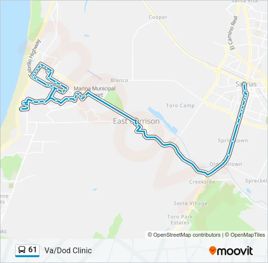 Mapa de 61 de autobús