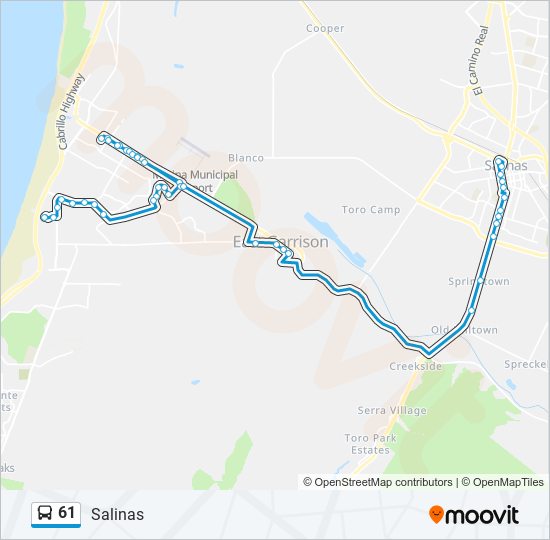 Mapa de 61 de autobús