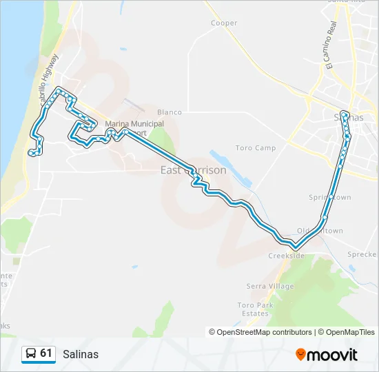 61 Bus Line Map