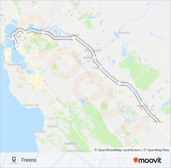 SAN JOAQUINS Train Line Map