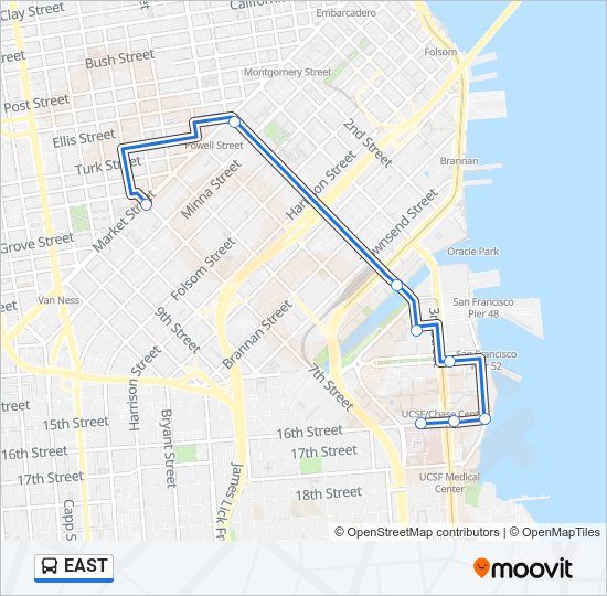 EAST bus Line Map