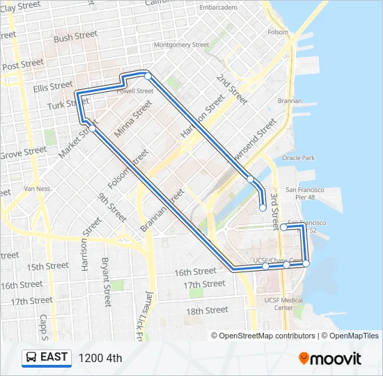 EAST Bus Line Map