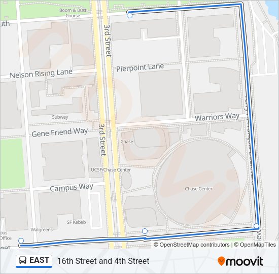 EAST Bus Line Map