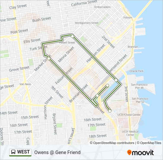 WEST Bus Line Map