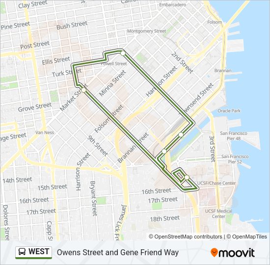 WEST Bus Line Map