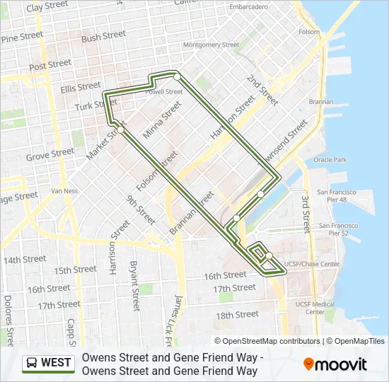 WEST Bus Line Map