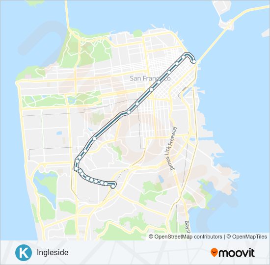 K Light Rail Line Map