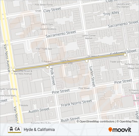 CA cable car Line Map