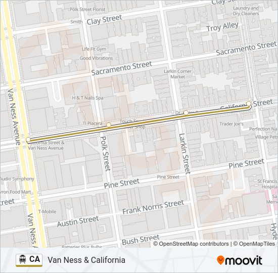 CA Cable Car Line Map