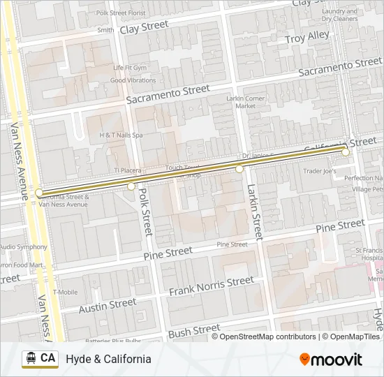 CA Cable Car Line Map