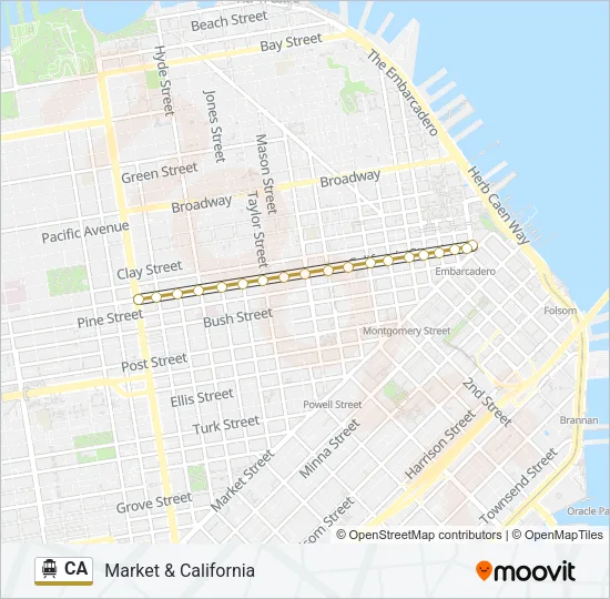 CA Cable Car Line Map