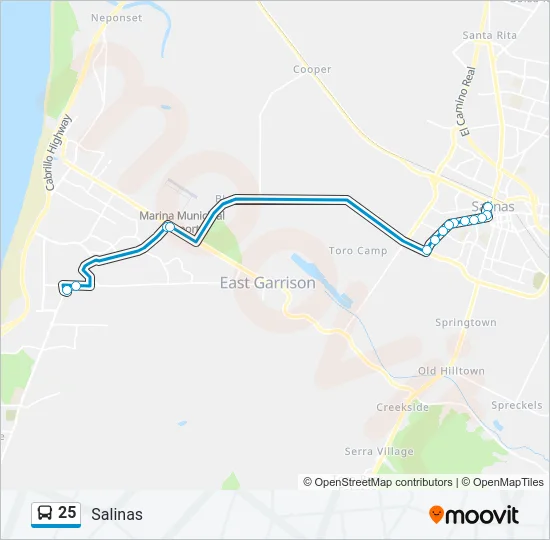 25 Bus Line Map