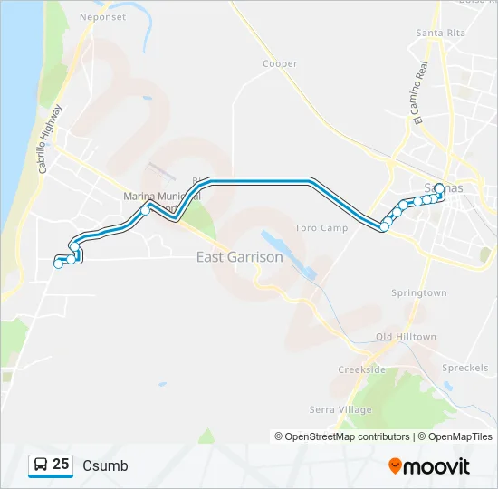 25 Bus Line Map
