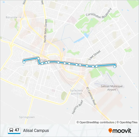 47 Bus Line Map