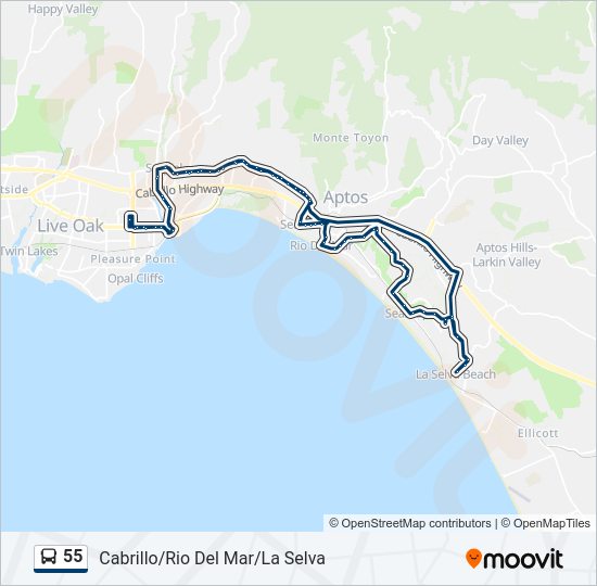 55 bus Line Map