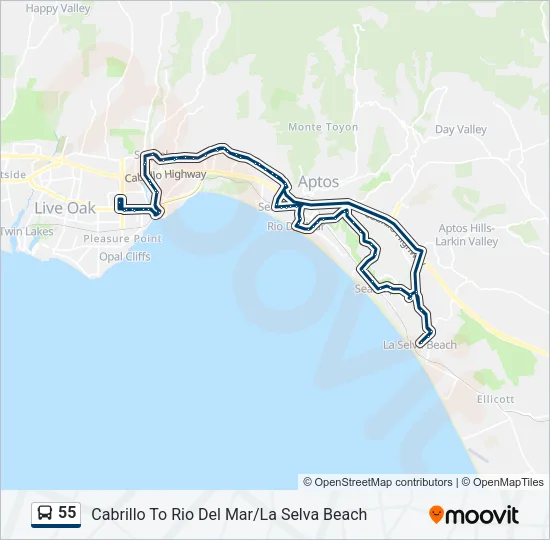 55 Bus Line Map