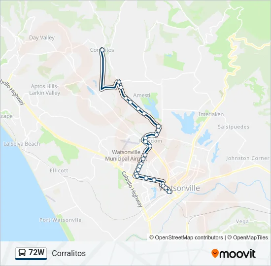 72W Bus Line Map