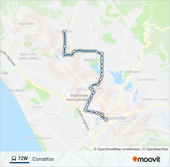 72W Bus Line Map