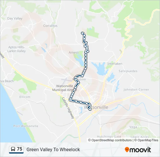 75 Bus Line Map