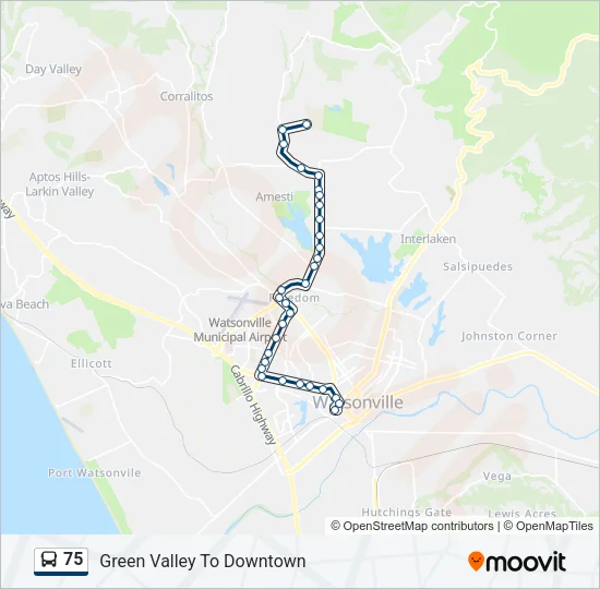 75 Bus Line Map