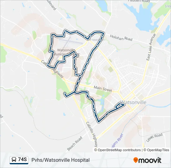 74S Bus Line Map