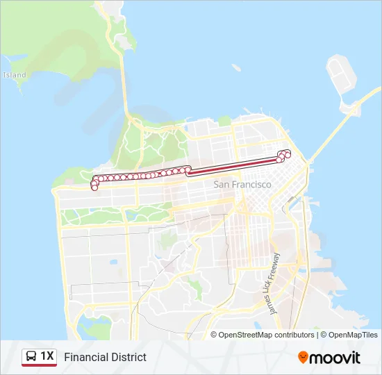 1X Bus Line Map