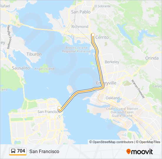 704 bus Line Map