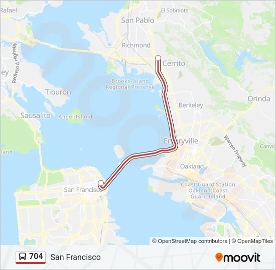 704 Bus Line Map