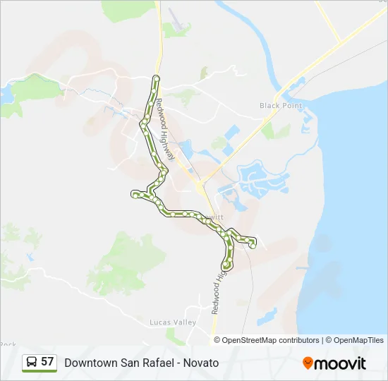 57 Bus Line Map