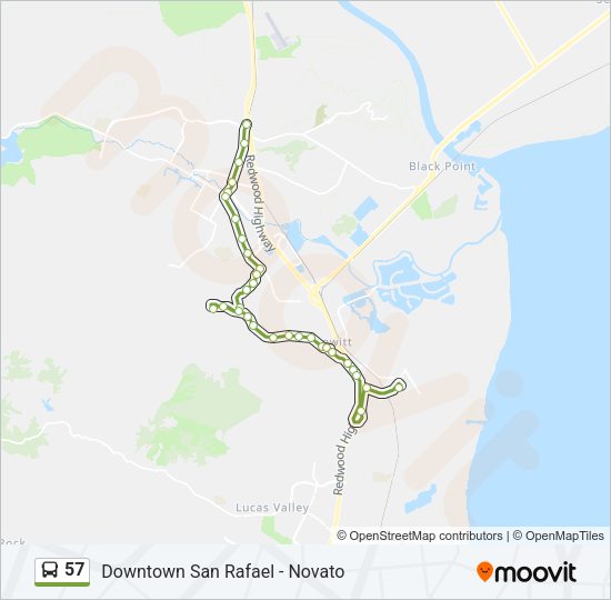 57 Bus Line Map