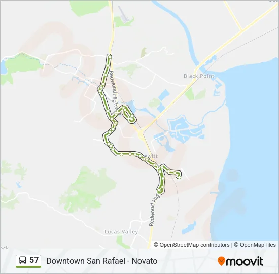 57 Bus Line Map