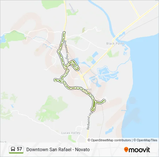 57 Bus Line Map