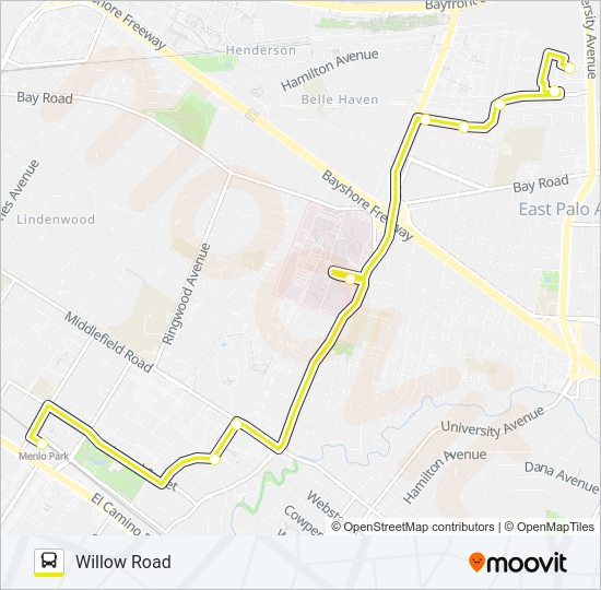 M4 SHUTTLE bus Line Map