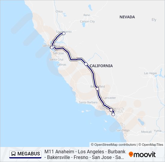 MEGABUS bus Line Map