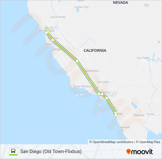 FLIXBUS N2003 Bus Line Map