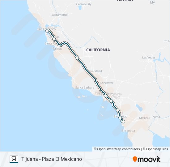 Mapa de GREYHOUND US0831 de autobús