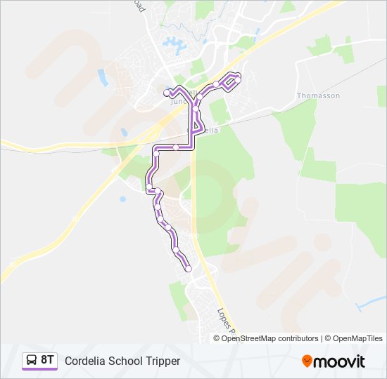 Mapa de 8T de autobús
