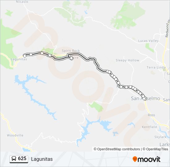 625 bus Line Map