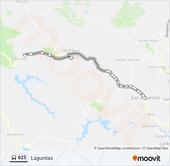 Mapa de 625 de autobús