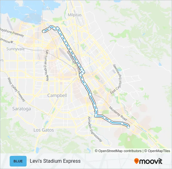 EVENT-BLUE Light Rail Line Map