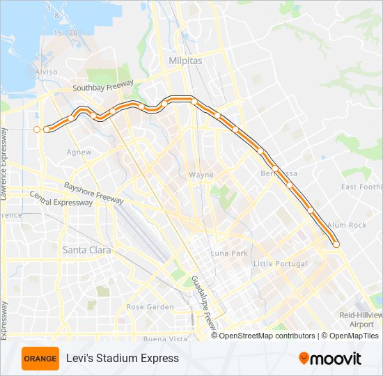 EVENT-ORANGE light rail Line Map