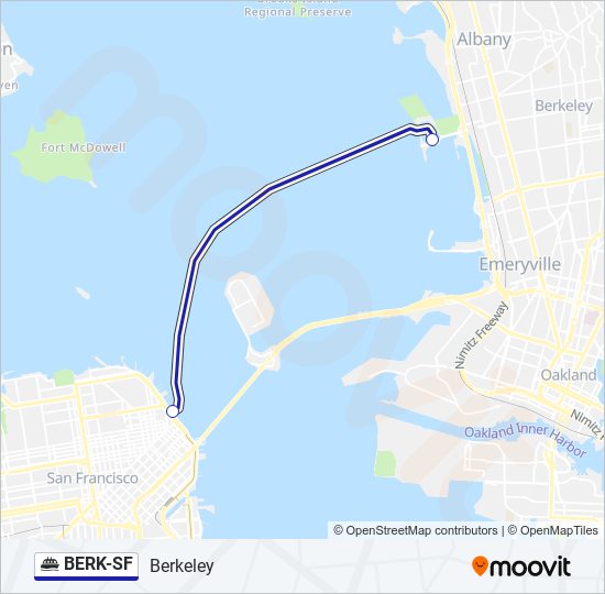 BERK-SF ferry Line Map