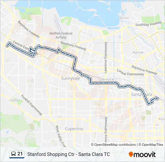 21 Bus Line Map