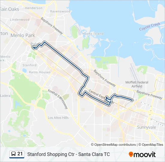 21 Bus Line Map