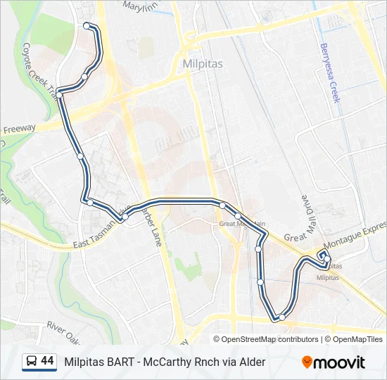 44 Bus Line Map