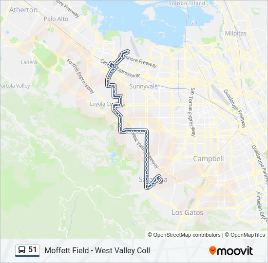 51 Bus Line Map